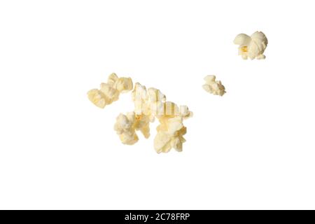 Tasty popcorn isolated on white background. Food for cinema Stock Photo