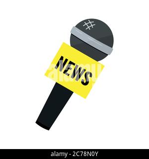 News black microphone icon isolated on white background. Stock Vector