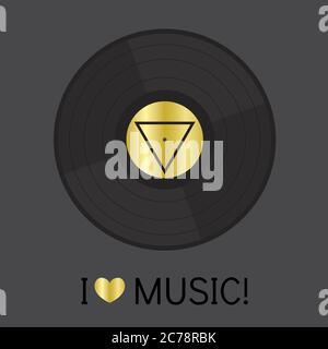 Retro audio player in a flat style. Vector illustration for a card or poster, print on clothes. Music. Vinyl. Stock Vector