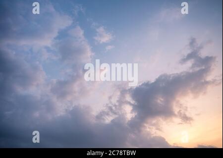 Cloudy and blue sky in the evening Stock Photo