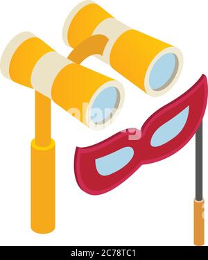 Opera attribute icon, isometric style Stock Vector