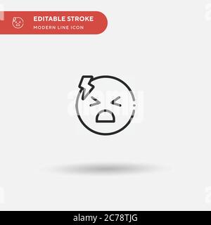 Angry Simple vector icon. Illustration symbol design template for web mobile UI element. Perfect color modern pictogram on editable stroke. Angry icon Stock Vector