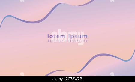 Abstract Background Design Template. Wavy Shapes Composition Concept. Muted Purple Beige Gradation Color Theme. Stock Vector