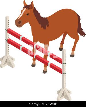 Equestrian sport icon, isometric style Stock Vector