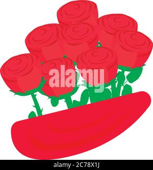 Red roses bouquet isometric icon Stock Vector Image & Art - Alamy