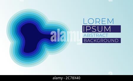 Colorful Abstract Background Design Template. Papercut Shapes Composition Concept. Blue Gradation Color Theme. Stock Vector