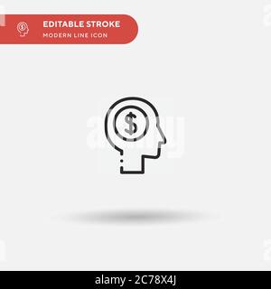 Mindset Simple vector icon. Illustration symbol design template for web mobile UI element. Perfect color modern pictogram on editable stroke. Mindset Stock Vector