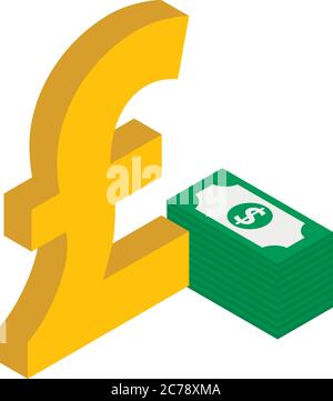 Pound Sterling Banknote Isometric Icon Set Stock Vector Image & Art - Alamy