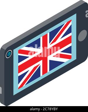 Learn english icon, isometric style Stock Vector