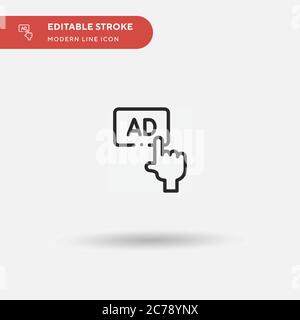 Pay Per Click Simple vector icon. Illustration symbol design template for web mobile UI element. Perfect color modern pictogram on editable stroke. Pa Stock Vector