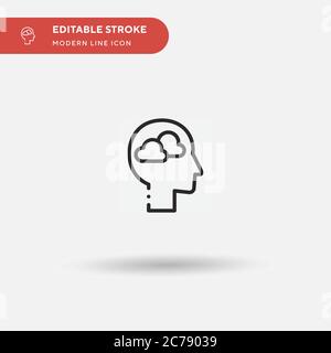 Depression Simple vector icon. Illustration symbol design template for web mobile UI element. Perfect color modern pictogram on editable stroke. Depre Stock Vector