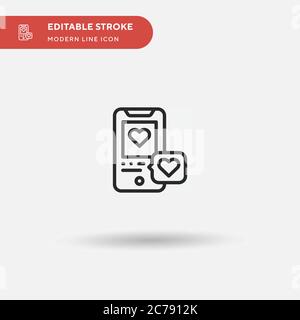 Love Message Simple vector icon. Illustration symbol design template for web mobile UI element. Perfect color modern pictogram on editable stroke. Lov Stock Vector