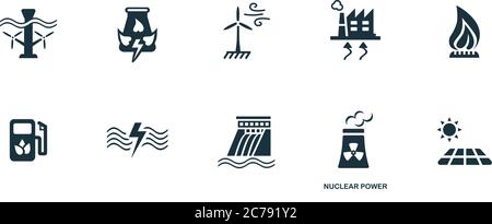 Nuclear Power icon. Simple element from alternative energy collection. Creative Nuclear Power icon for web design, templates, infographics and more Stock Vector