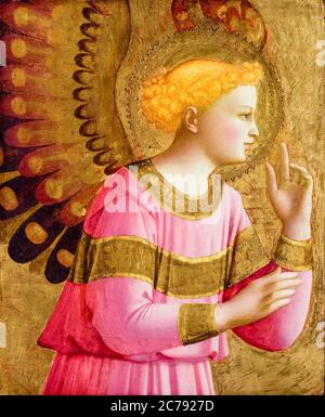 Fra Angelico, Annunciatory Angel, altarpiece remnant, painting, 1450-1455 Stock Photo