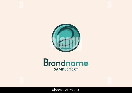 Circle Leaf Logo Design Concept Template. Stock Vector