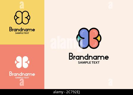 Modern Brain Logo Design Concept, Smart Brand Vector Icon. Stock Vector