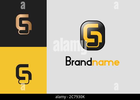 Initial letter GS graphic logo template, letter G with letter S on negative space design concept, creative simple modern and elegant logo. Stock Vector