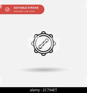 Bodhran Simple vector icon. Illustration symbol design template for web mobile UI element. Perfect color modern pictogram on editable stroke. Bodhran Stock Vector