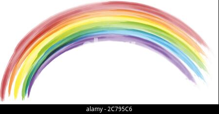 hand-drawn watercolor rainbow isolated on white background vector illustration Stock Vector