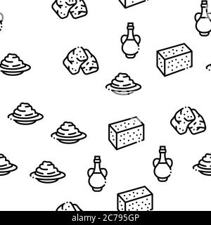 Soy Bean Food Product Seamless Pattern Vector Stock Vector