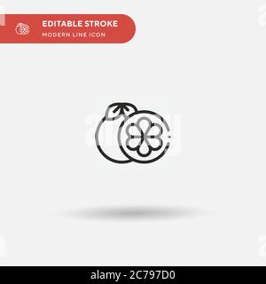 Mangosteen Simple vector icon. Illustration symbol design template for web mobile UI element. Perfect color modern pictogram on editable stroke. Mango Stock Vector