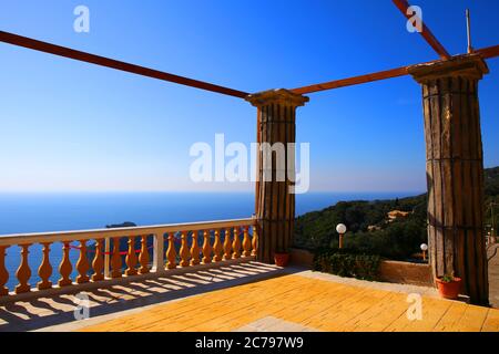 View from Angelokastro, Corfu island, Greece Stock Photo