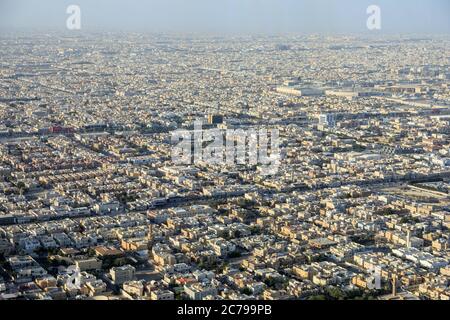 Riad, Saudi Arabia, February 14 2020: Aerial view of Riyadh downtown in Saudi Arabia. Photos were taken from the Skybridge in the Kingdom Tower Stock Photo