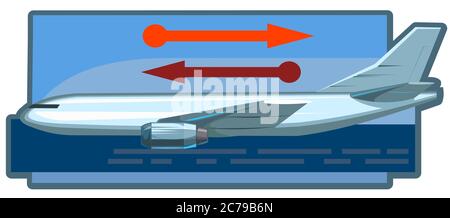 Logistics transportation of goods by cargo planes. Vector illustration. International air delivery. Picture for the booklet, graphic button of the sit Stock Vector
