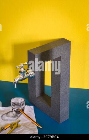 Impossible object / Penrose triangle Impossible object Stock Photo