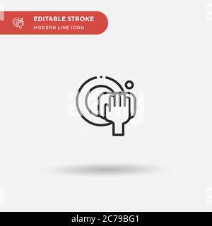 Washing Plate Simple vector icon. Illustration symbol design template for web mobile UI element. Perfect color modern pictogram on editable stroke. Wa Stock Vector