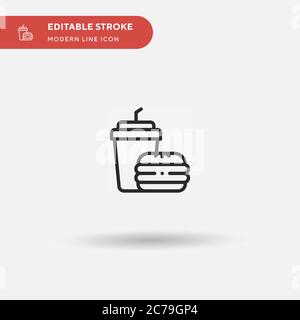 Fast Food Simple vector icon. Illustration symbol design template for web mobile UI element. Perfect color modern pictogram on editable stroke. Fast F Stock Vector