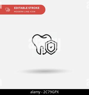 Dental Insurance Simple vector icon. Illustration symbol design template for web mobile UI element. Perfect color modern pictogram on editable stroke. Stock Vector