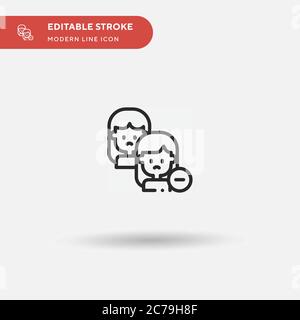 Remove Friend Simple vector icon. Illustration symbol design template for web mobile UI element. Perfect color modern pictogram on editable stroke. Re Stock Vector