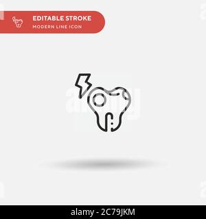Dental Caries Simple vector icon. Illustration symbol design template for web mobile UI element. Perfect color modern pictogram on editable stroke. De Stock Vector
