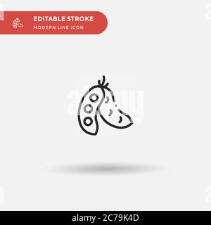 Edamame Simple vector icon. Illustration symbol design template for web mobile UI element. Perfect color modern pictogram on editable stroke. Edamame Stock Vector