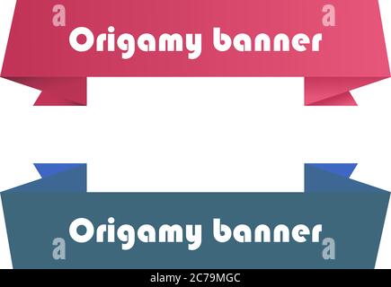 abstract origami banners set with text space. Web Stickers, Tags, Banners and Labels . Stock Vector