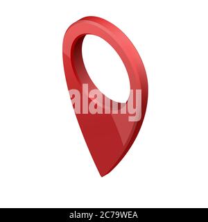 Glossy red realistic modern map pointer. Map pointer 3d pin. Stock Vector