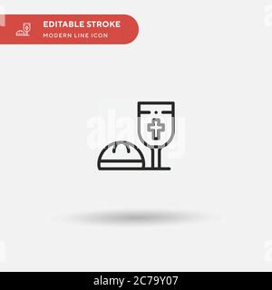 Eucharist Simple vector icon. Illustration symbol design template for web mobile UI element. Perfect color modern pictogram on editable stroke. Euchar Stock Vector