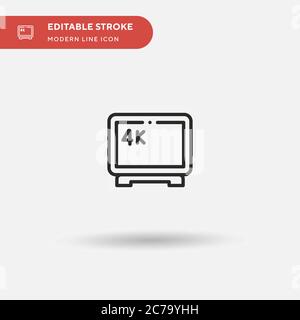 Tv K Simple vector icon. Illustration symbol design template for web mobile UI element. Perfect color modern pictogram on editable stroke. Tv K icons Stock Vector