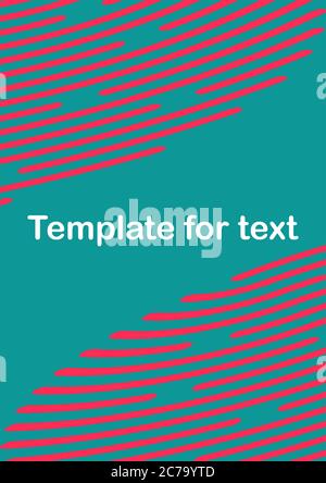 Red stripes on a green background abstract vector template for text. Stock Vector