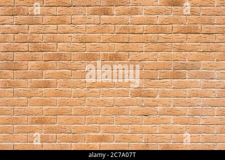 Blank pink decorative grungy stonewall. Panoramic background of wide old red brick wall texture Stock Photo