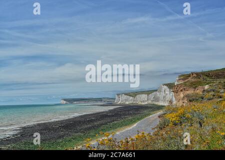 Chalk Cliffs on the English Channel at Birling Gap Stock Photo