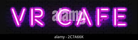 VR Cafe neon banner Stock Vector