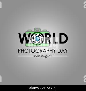 Vector Illustration of World Photography day. August 19. Lens of the Camera in Abstract Form. Stock Vector