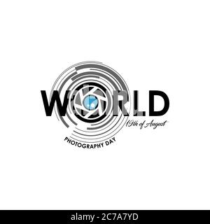 Vector Illustration of World Photography day. August 19. Lens of the Camera in Abstract Form. Stock Vector