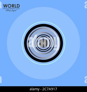 Vector Illustration of World Photography day. August 19. Lens of the Camera in Abstract Form. Stock Vector