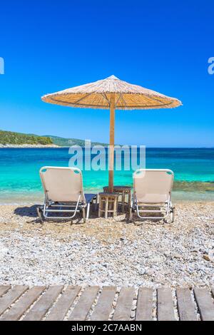 Amazing beach of Leftos Gialos in Alonnisos island, Greece. Stock Photo