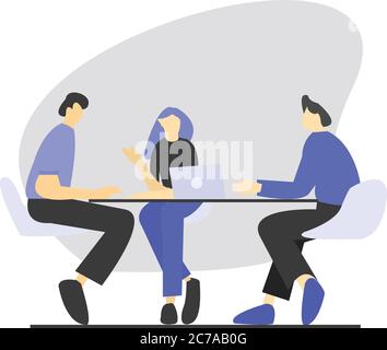 Colleagues working on a new startup project Stock Vector
