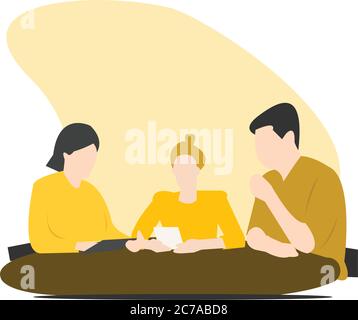 Colleagues at coffee break having conversation Stock Vector