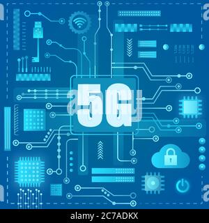 5g Internet connection. Abstract modern gradient light style concept Stock Vector